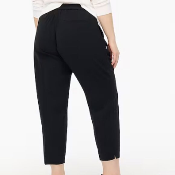 J.Crew Tall Jamie Pant Elastic Waist Trousers Ankle Pull Up Black Size 12 - Picture 1 of 13